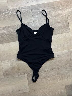 Kookai Black Slim Bodysuit with Spaghetti Straps